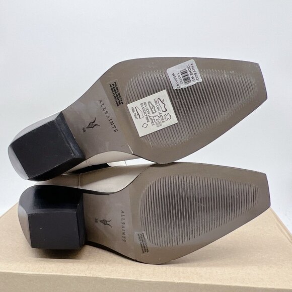 AllSaints Vally Women’s Chelsea Ankle Boots White Leather Western EU 36 US 6 - Picture 9 of 12